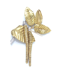 Mellerio gold Catkin brooch