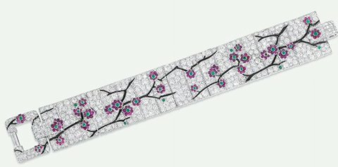 AN-EXCEPTIONAL-ART-DECO-DIAMOND-AND-GEM-BRACELET-BY-CARTIER-photo-courtesy-of-Christies