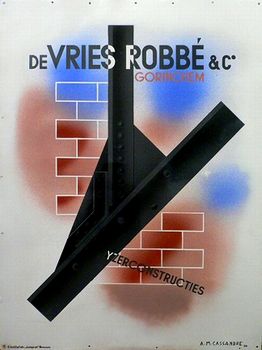 Cassandre, De Vries Robbe Enamel Advertising Plaque