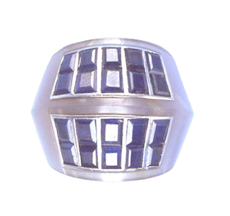 Suzanne Belperron Art Deco Chalcedony and Sapphire Ring
