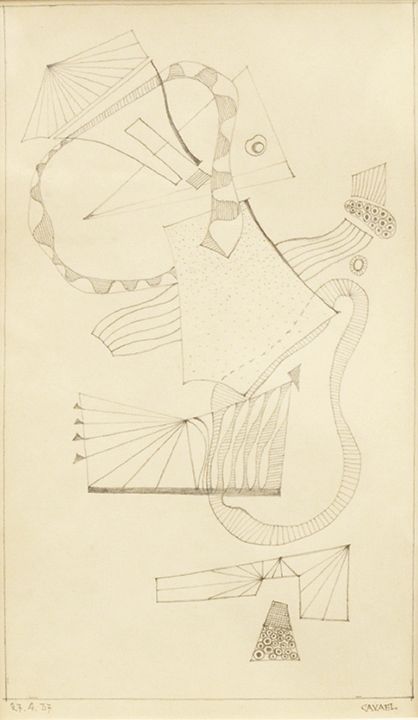 Rolf Cavael Abstract Drawing on Paper