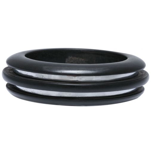 Jean Fouquet Ebony and Nickel-Plated Art Deco Bangle Bracelet