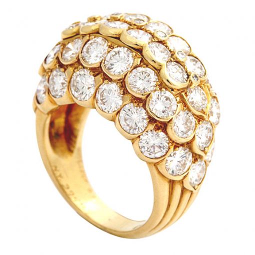 Van Cleef and Arpels Vintage 18k Gold and Diamond Ring