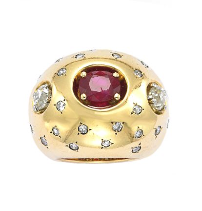 Chaumet Vintage Ruby and Diamond Ring