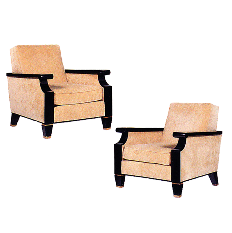 Jacques Adnet Pair of French Art Deco Arm Chairs