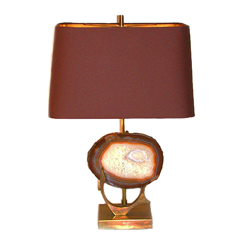 Willy Daro French Lamp with Agate