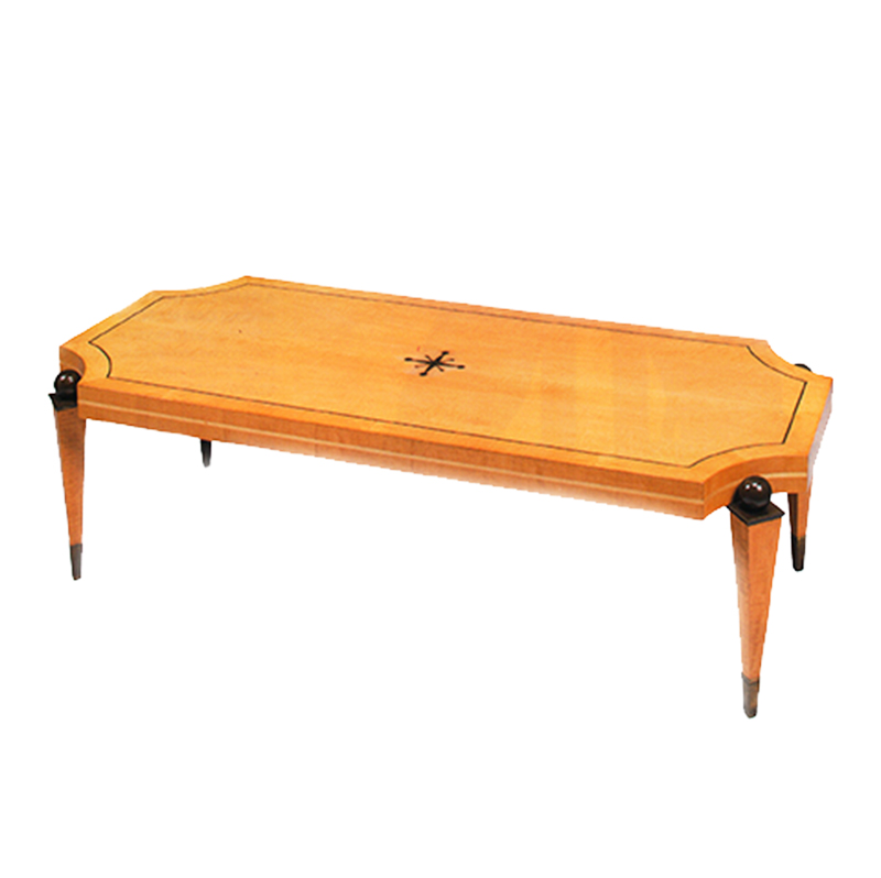 Andre Arbus Maple and Bronze Coffee Table