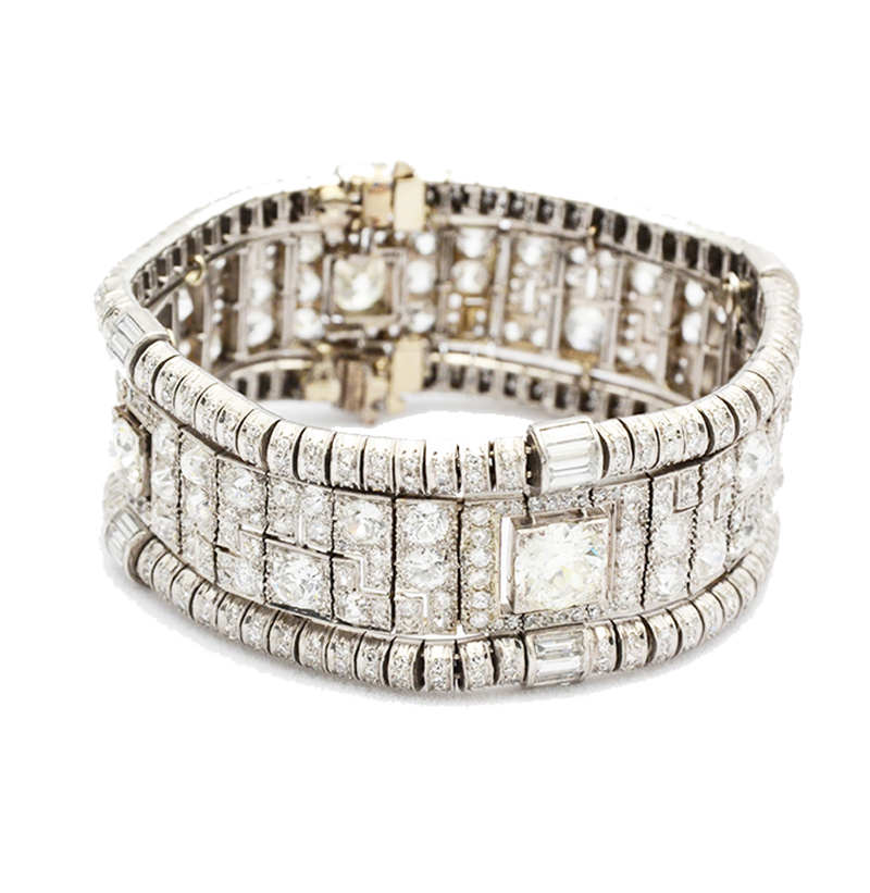 Spectacular Vintage French Art Deco Diamond Bracelet