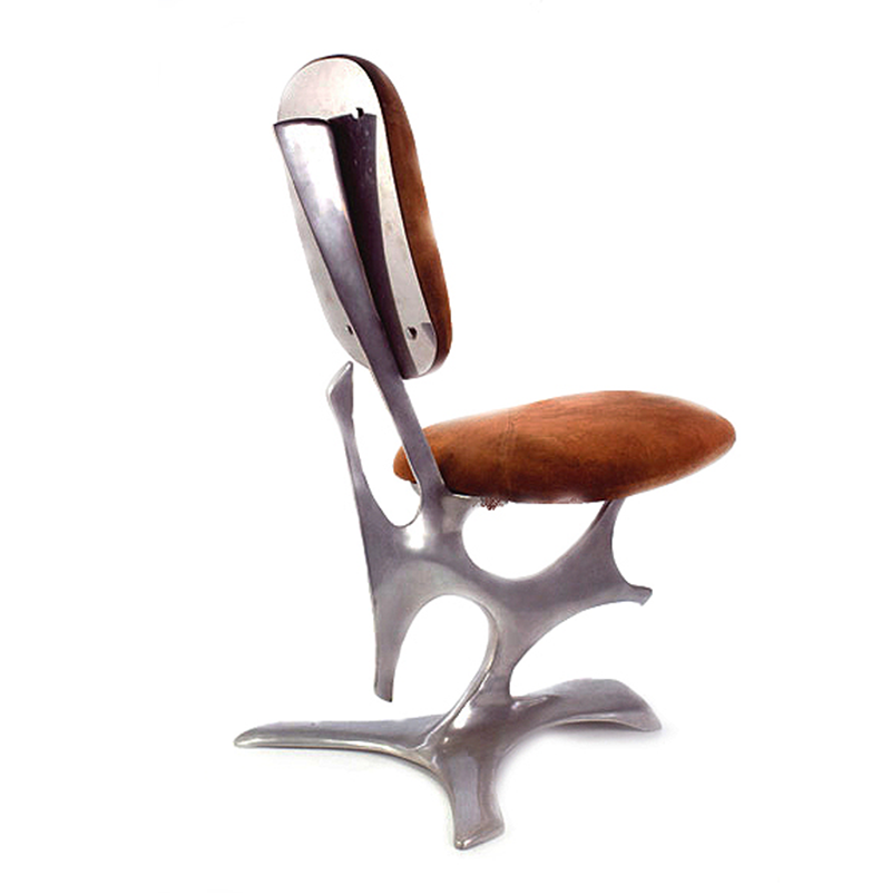 Fred Brouard French Cast Aluminum  Chair 1970's