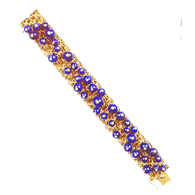 Cartier, Paris 18K Gold and Lapis Vintage 1930's Bracelet