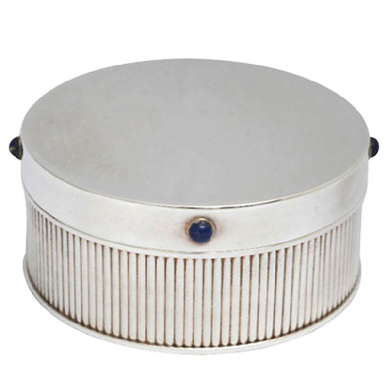 Cartier Silvered Box with Lapis Lazuli