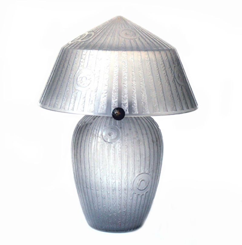 Daum Nancy Art Deco Glass Table Lamp