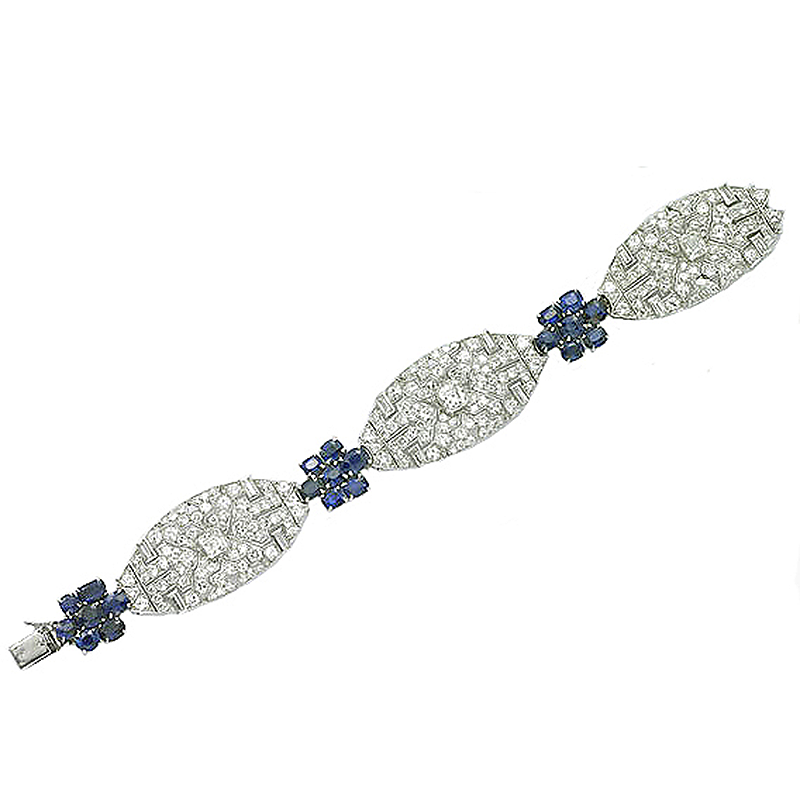 Art Deco Diamond and Sapphire Bracelet