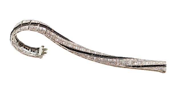 Art Deco Vintage Diamond and Onyx Bracelet