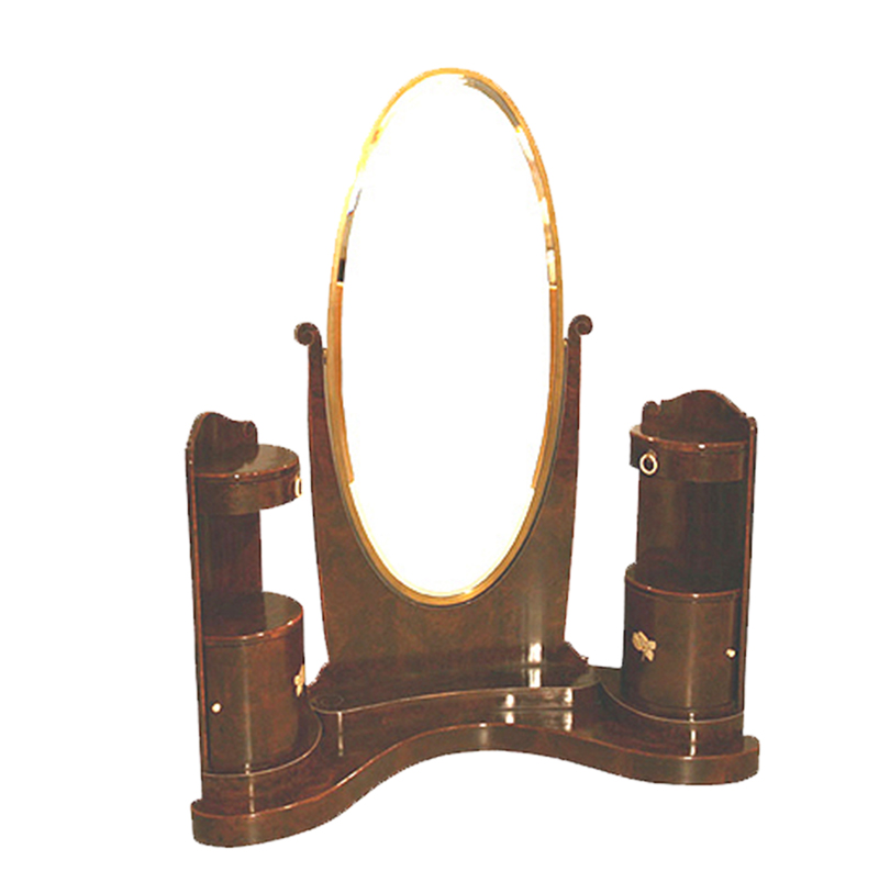 Jules Leleu Art Deco Burr Amboyna Cheval Mirror