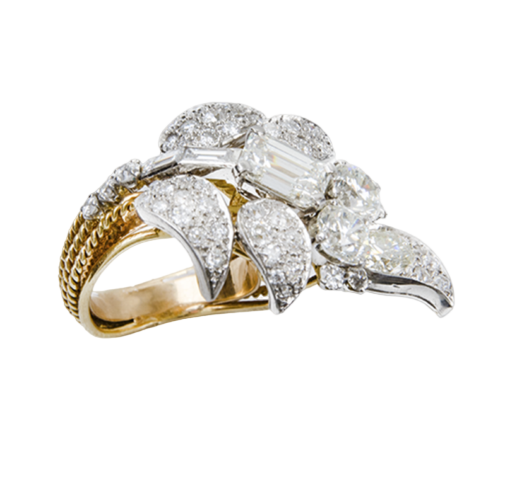 Marchak, Paris Vintage Diamond Leaf Ring