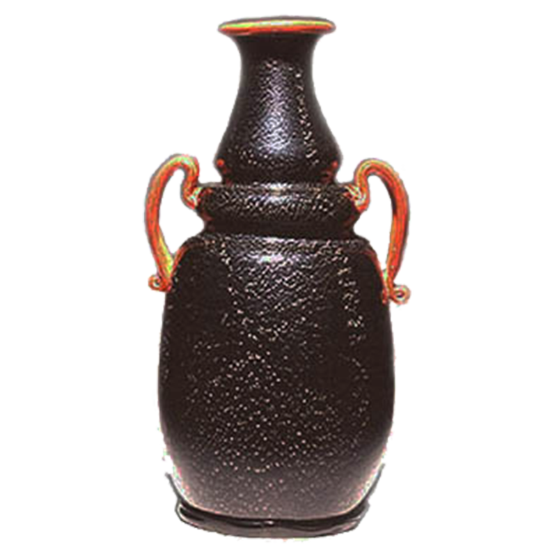 Black and Red Glass Vase by Martinuzzi 1930s