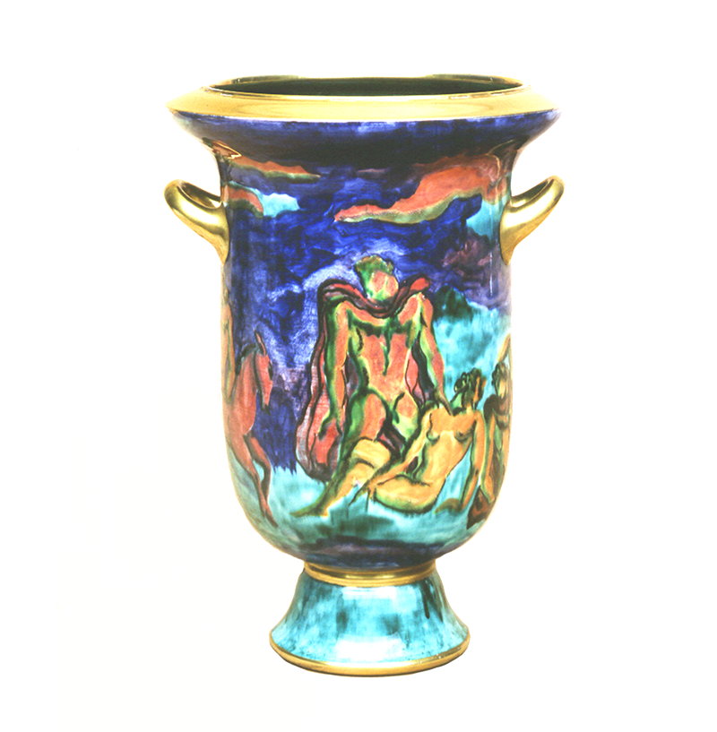 Mayodon Vase with Polychrome Neo-Classical Decoration
