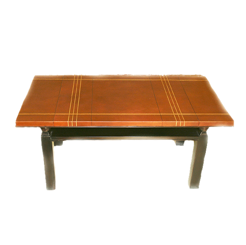 Maxime Old French Art Deco Leather-Topped Coffee Table