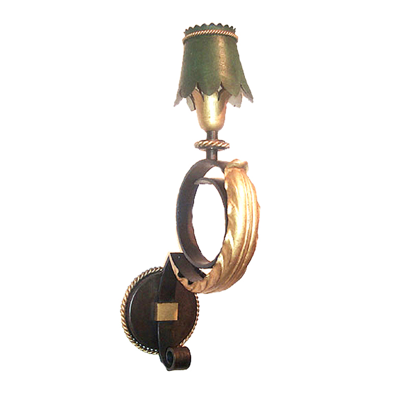 Gilbert Poillerat Gilt and Wrought Iron Sconces - Pair