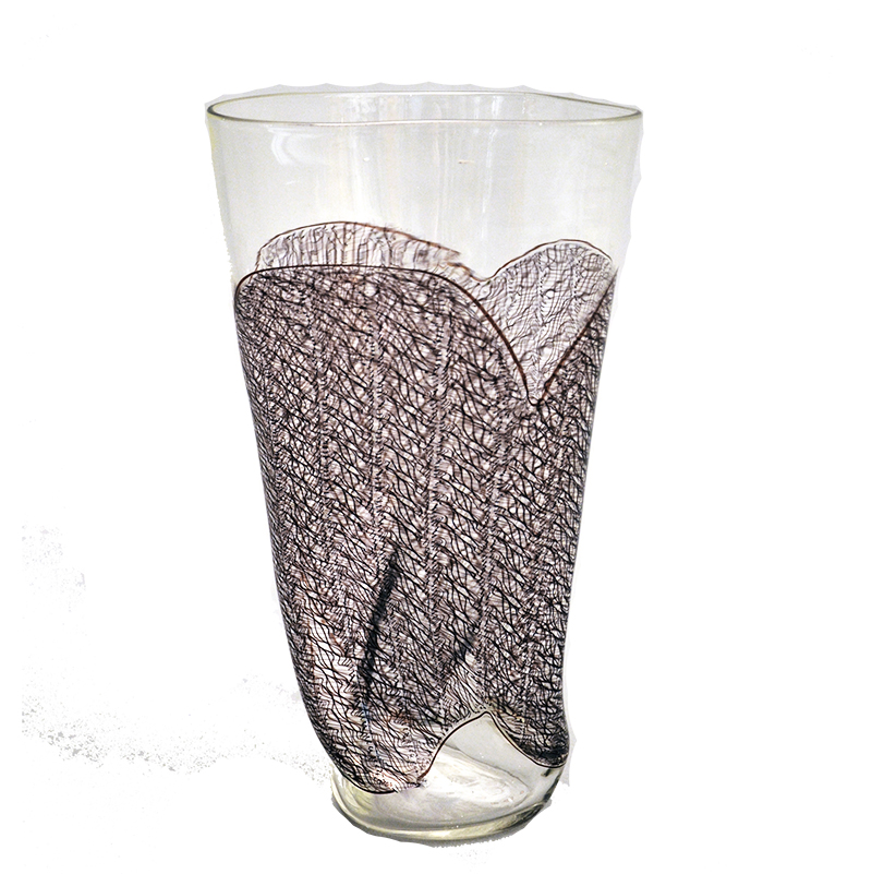 Seguso Merletto Murano Italian Glass Vase