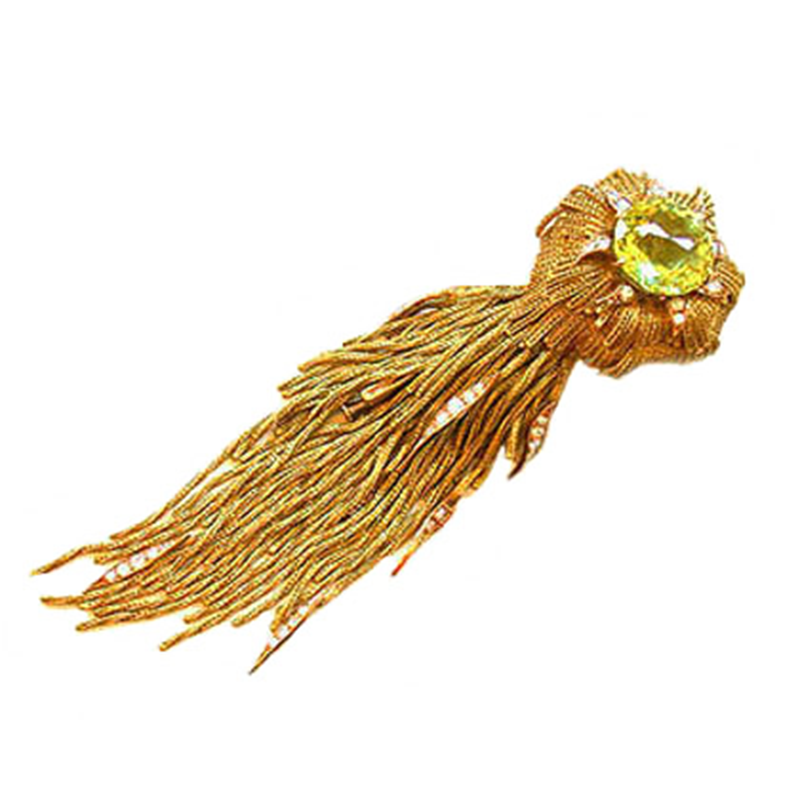 Sterlé, Paris Vintage 18k Gold and Peridot Comet Brooch