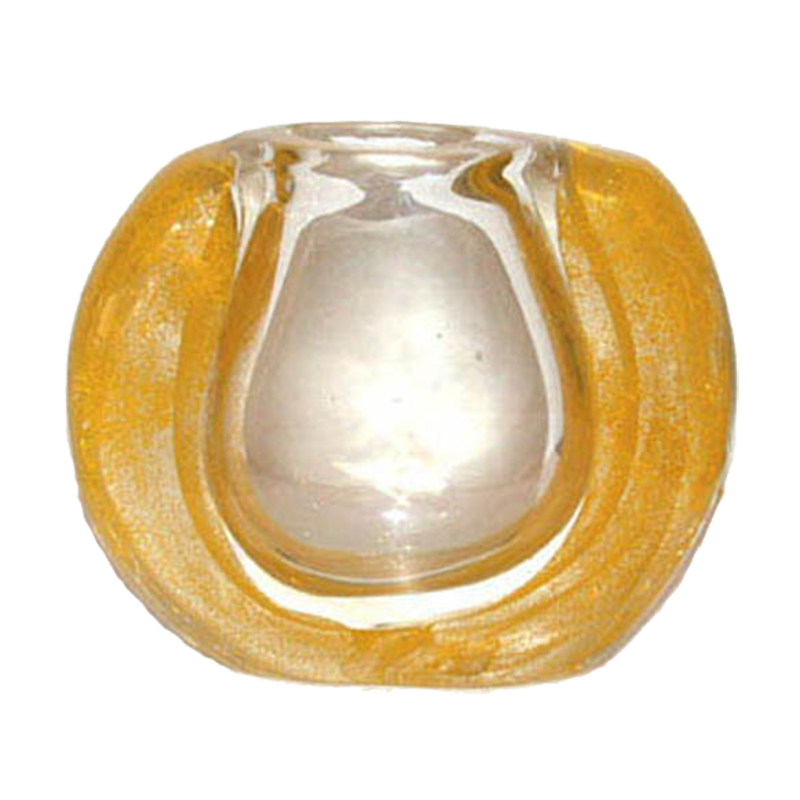 André Thuret Clear with Gold Inclusions Vase