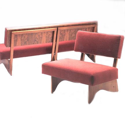 Sornay French Art Deco Chair and Sofa