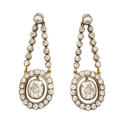 Vintage Diamond Drop Earrings