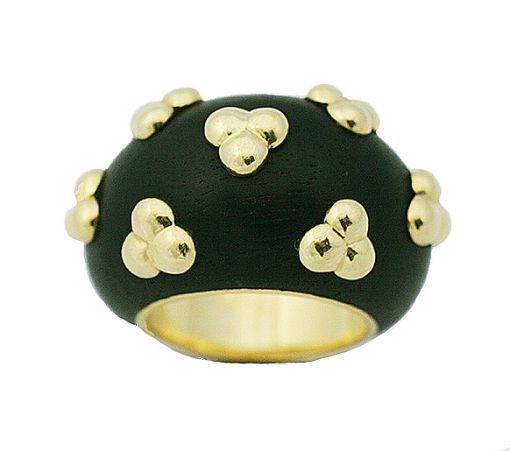 René Boivin Vintage Gold and Ebony Ring