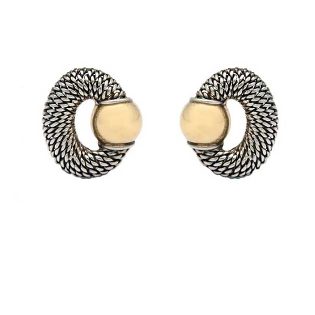 René Boivin Vintage Gold and Silver Earrings