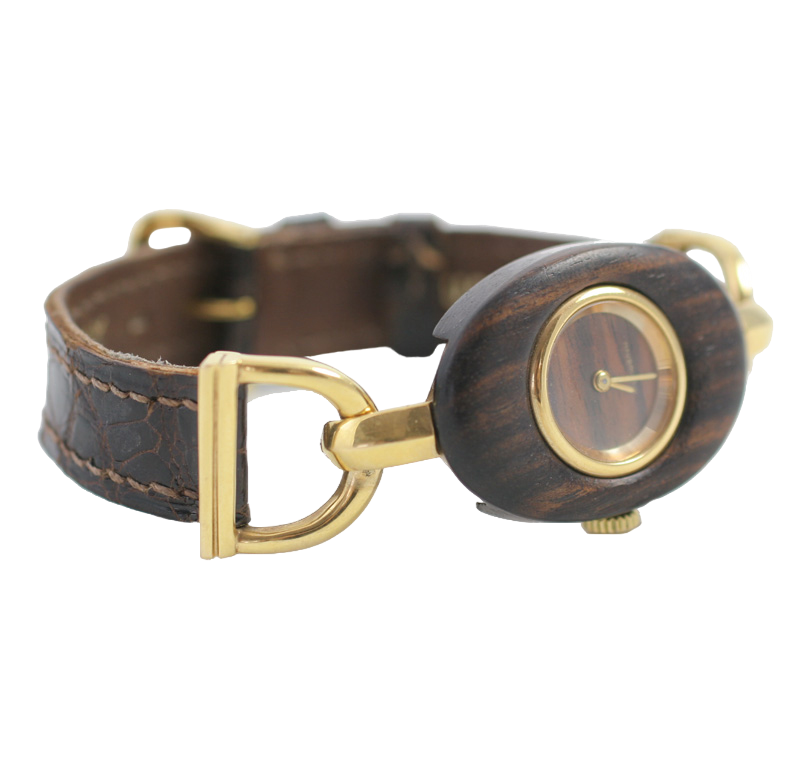 Mauboussin Ladies Macassar Ebony and Gold Wrist Watch c 1930's