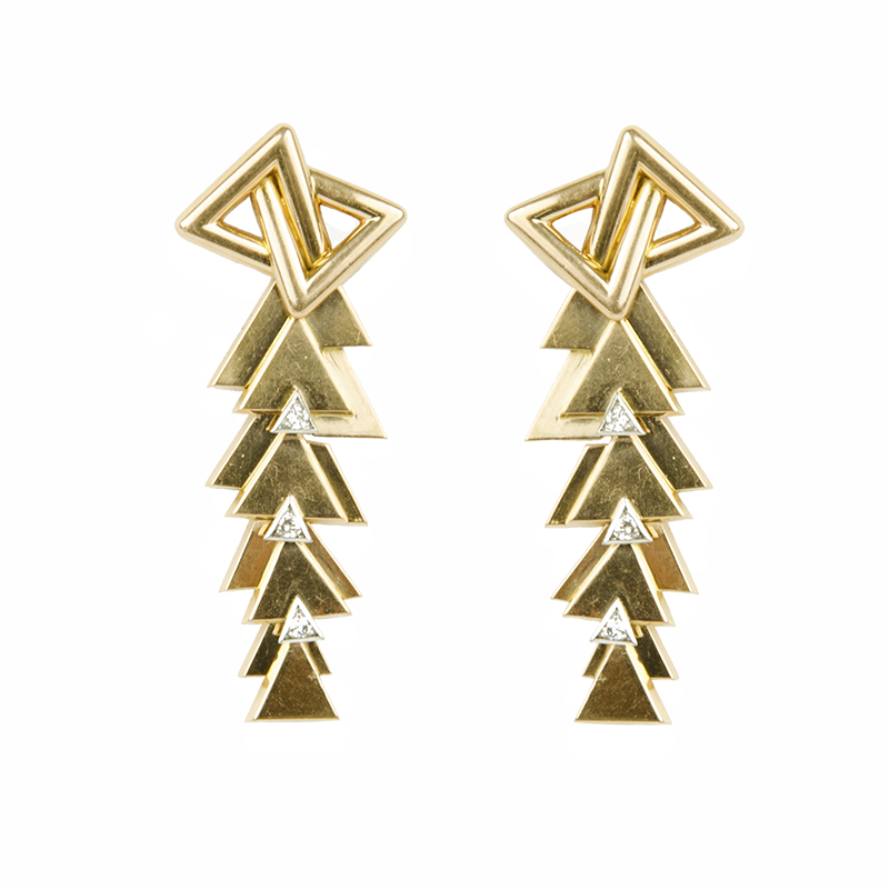 Boucheron, Paris 1930s 18k Gold and Diamond Earrings