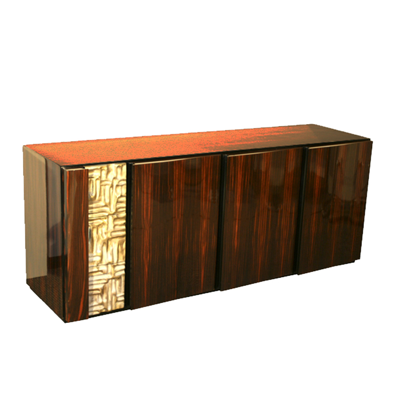 Luciano Frigerio Macassar Ebony and Bronze Sideboard