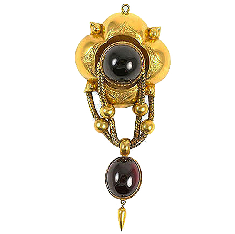 Victorian Gold and Garnet Brooch and Pendant