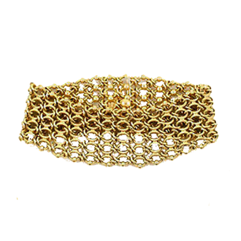 Cartier, Paris 18k Gold Mesh Bracelet C 1950's