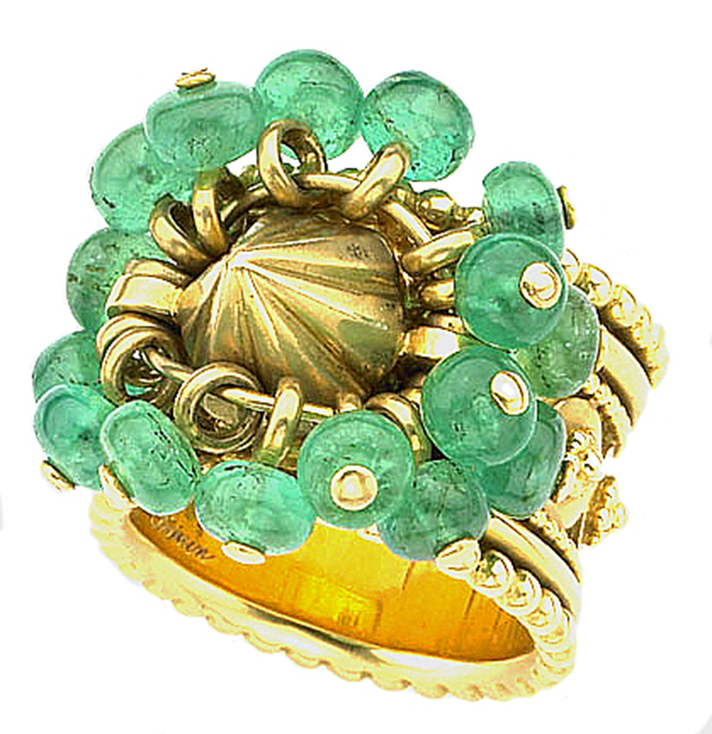 Rene Boivin Vintage Gold and Emerald Ring