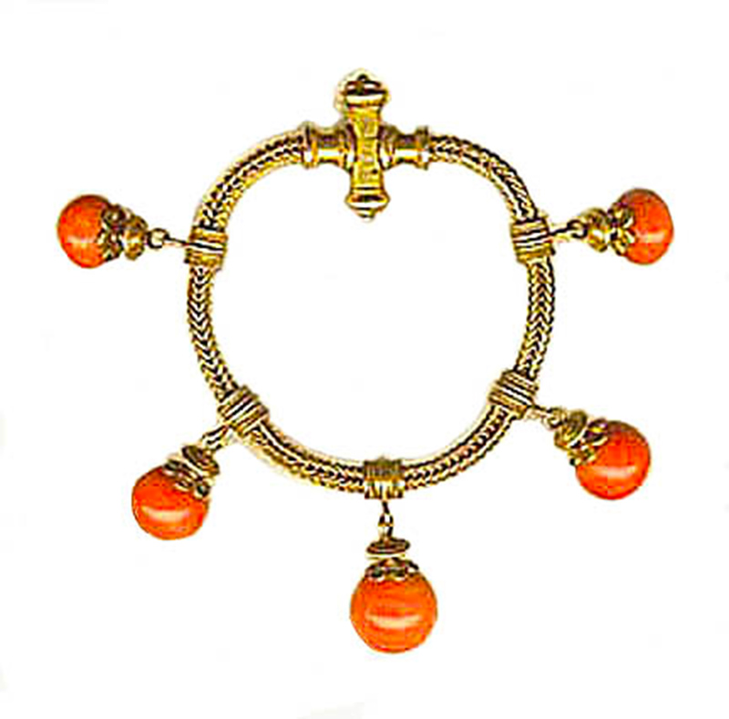 French Victorian 18k Gold and Coral Bracelet