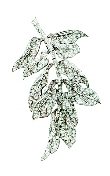 Paul Flato Diamond Leaf Brooch