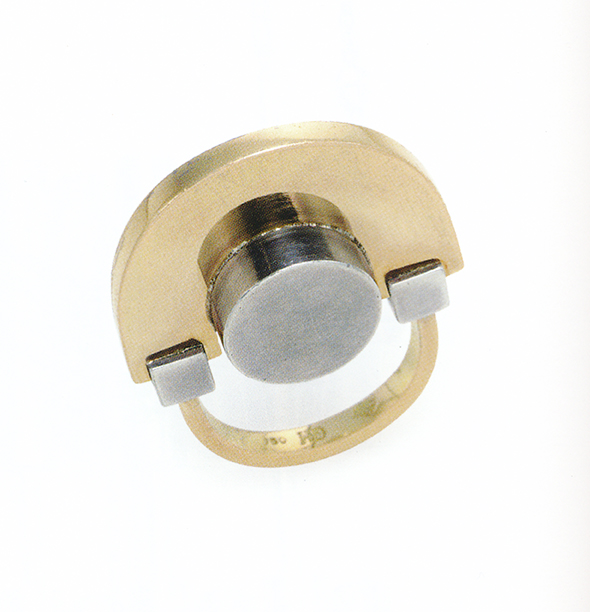 Arnoldo Pomodoro Ring 18k White and Yellow Gold