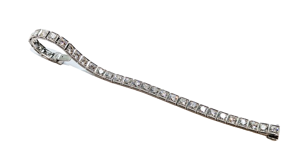Art Deco Diamond and Platinum Line Bracelet
