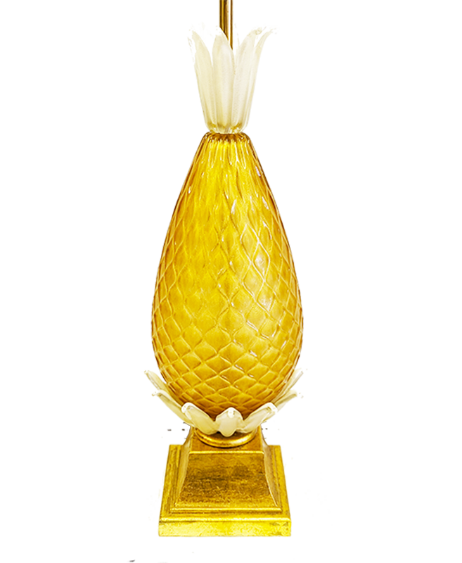 Pair of Italian Glass Pineapple Lamps