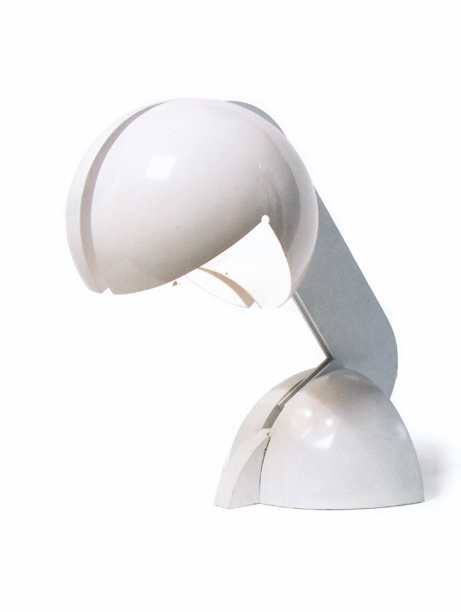 Gae Aulenti White Enamel On Metal Table Lamp