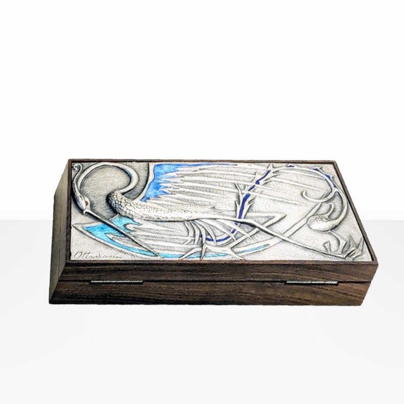 Ottoviani Box in Hammered, Enameled Pewter, c1950s.
