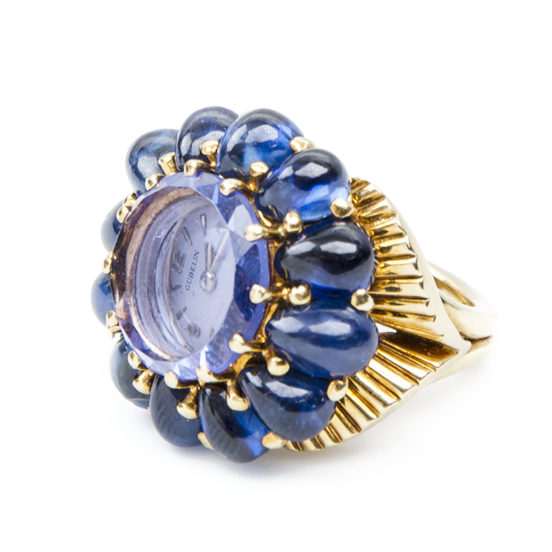 Guebelin 18k and Sapphire Ring Watch, C1930s