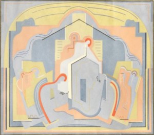 ALBERT GLEIZES ART DECO CUBIST POCHOIR