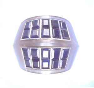 Belperron Chalcedony and sapphire Art Deco ring