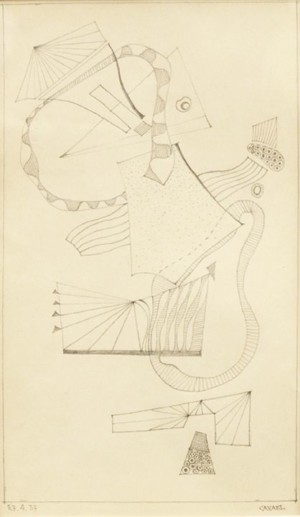 ROLF CAVAEL ABSTRACT DRAWING ON PAPER