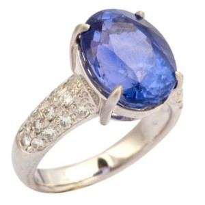 COLOR-CHANGE SAPPHIRE ENGAGEMENT RING