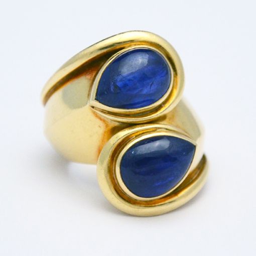 Suzanne Belperron Vintage Gold and Sapphire Ring - Primavera Gallery